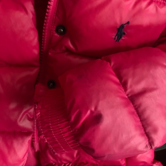 SZ 24 months pink down hooded peplum jacket. - Picture 9 of 9